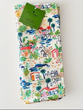 Kate Spade Spanish Village Print Dishtowel Set of 2 Towels NWT